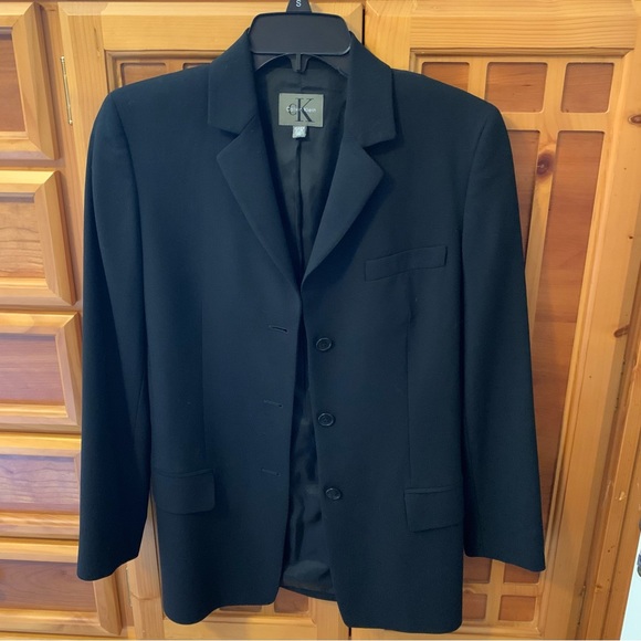 CK. Women’s Blazer. Made in Italy. 100% Fleece Wool. Black. Classic. - Picture 8 of 15